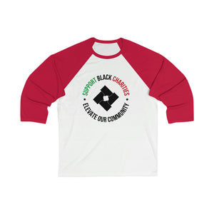Support Black Charities Unisex 3\4 Sleeve Baseball Tee